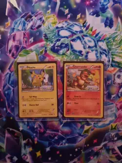 Pokemon TCG Rare Stamped Promo Cards Pikachu & Charmander Bundle Build A Bear - Image 1