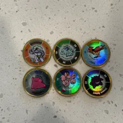 Hasbro Pokemon Battling Coins Game Lot Of 6 Coins 1999 Gengar Ditto Spearow - Image 1