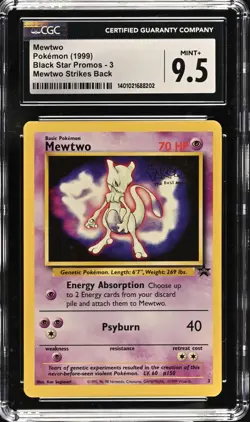 Pokemon CGC 9.5 Mewtwo Promo 1999 #3 Mewtwo Strikes Back English - Image 1