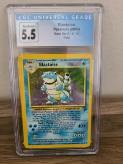 2000 Blastoise Base Set 2 Pokemon 2/130 Holo Rare CGC 5.5 - Image 1
