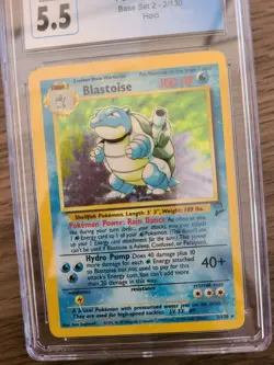 2000 Blastoise Base Set 2 Pokemon 2/130 Holo Rare CGC 5.5 - Image 3