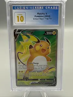 Pokemon Raichu V #158 Brilliant Stars CGC Pristine 10 - Image 1
