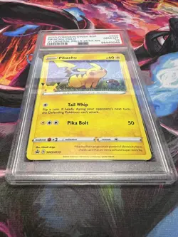 2021 Pokemon 25th Anniversary General Mills Promo Pikachu #SWSH039 PSA 10 - Image 5