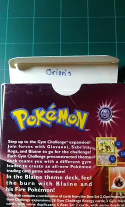 Pokemon TCG Gym Challenge Blaine Theme Deck Box Only 2000 Wizards Of The Coast - Image 5