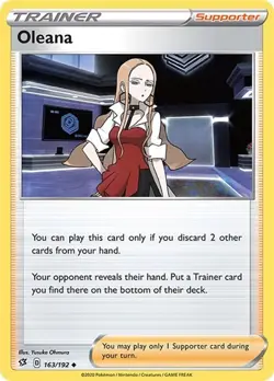 Oleana (Reverse Holofoil) 163/192 Pokemon NM - Rebel Clash - Image 1