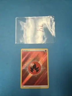 Pokemon TCG Crown Zenith Fire Energy 153/159 Textured Holo Ultra Rare - Image 1