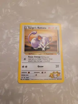 Pokemon TCG Lt. Surge's Rattata Gym Heroes 82/132 Regular Unlimited Common - NM - Image 2