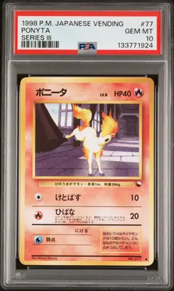 1998 POKEMON JPN VENDING SER III #77 PONYTA PSA 10 - Image 1