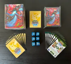 Pokemon TCG Mega Charizard X UPC Accessories - Deck Box, Sleeves, Dice, Codes - Image 1