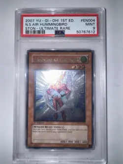 2007 YUGIOH 1ST STON-EN004 NEO-SPACIAN AIR HUMMINGBIRD Ultimate PSA 9 - Image 1