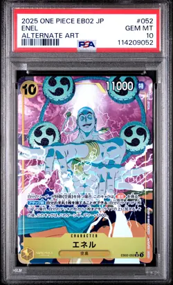 2025 ONE PIECE JPN EB02-EXTRA BOOSTER -ANIME 25TH COLL- #052 ENEL PSA 10 - Image 1