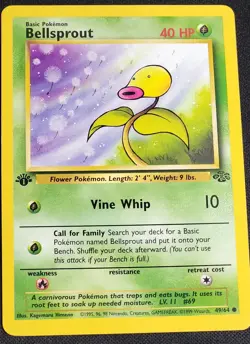 1st Edition Bellsprout Non-Holo WOTC Pokemon Card 49/64 Jungle Set NM/LP - Image 1