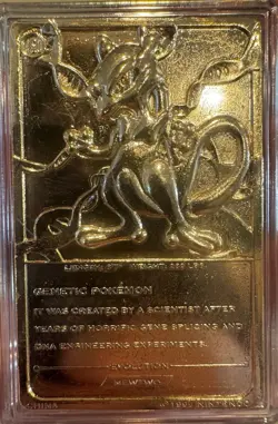 Limited Edition 1999 23K Gold Plated Mewtwo Trading Card - Image 4
