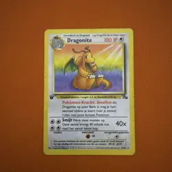 1st Edition Dragonite 19/62 Fossil Non Holo Rare Pokemon Card 4th Print Dutch - Image 1