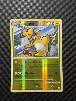 Pokemon TCG Ampharos Prime HGSS Reverse Holo Card 14/123 - LP 🔥 - Image 1