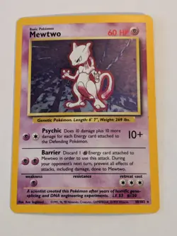 Mewtwo - 10/102 - Pokemon Base Set Unlimited Holo Rare Card WOTC MP - Image 1