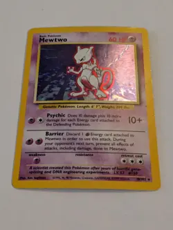 Mewtwo - 10/102 - Pokemon Base Set Unlimited Holo Rare Card WOTC MP - Image 2