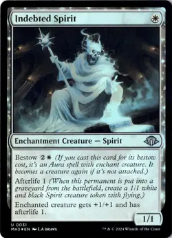 Indebted Spirit Modern Horizons 3 Foil NM Magic MTG U 31 - Image 1