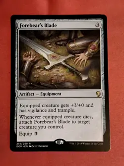 Forebear's Blade - Dominaria #214/269 MTG Magic The Gathering - Unplayed Mint+ - Image 1