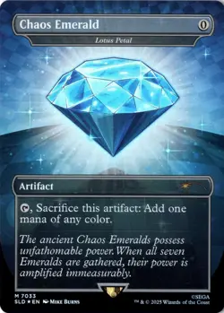 Chaos Emerald Lotus Petal 7033 Sonic Secret Lair Borderless Foil NM Magic MTG - Image 1