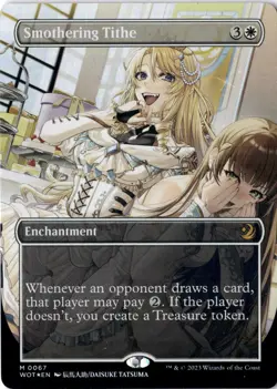 Smothering Tithe 0067 Anime Borderless Foil Wilds of Eldraine NM Magic MTG - Image 1