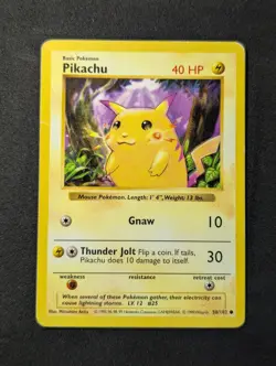 Pokemon TCG Pikachu Shadowless Red Cheeks 58/102 - Image 1