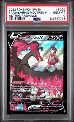 PSA 10 Galarian Moltres V TG20/TG30 Pokemon SWSH Astral Radiance Trainer Gallery - Image 1