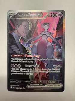 Team Rocket's Mewtwo ex SIR 231/182 Sv10: Destined Rivals Pokemon! Near Mint - Image 3