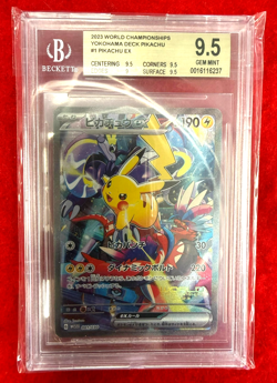 2023 Pokemon World Championships Yokohama Deck Pikachu EX ,GM 9.5 - Image 1
