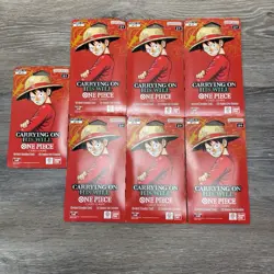 One Piece TCG Lot of (7) OP-13 Carrying On His Will, Sleeved Booster Pack - Image 1