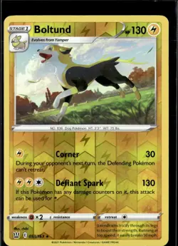 Pokemon Boltund 053/163 Battle Styles Reverse Holo Rare 2 Card Lot - Image 1