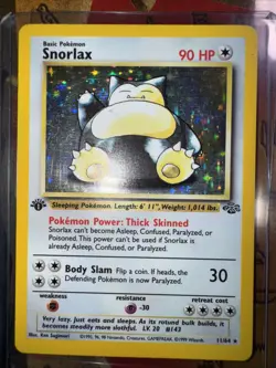 1999 Snorlax Holo 1st Edition #11/64 Jungle Pokemon (EX+) Rare Card - Image 2