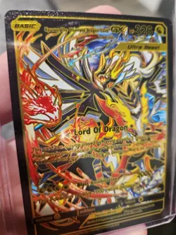 Pokemon Black Foil Fan Art Kyurem The Ultimate Dragon Lord GX Collector Card - Image 3