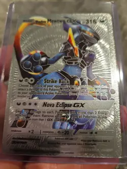 Shadow Mewtwo GX Silver Foil Fan Art Vinyl Collector Pokemon Card - Image 5