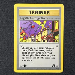 Nightly Garbage Run 77/82 1st Edition Team Rocket Thick Stamp Error Pokemon Card - Image 2