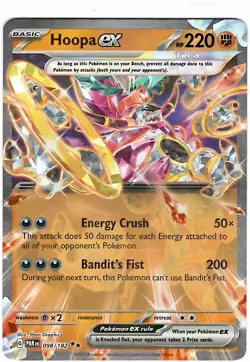 Hoopa ex - 098/182 - Pokemon Paradox Rift Ultra Rare Card NM - Image 1