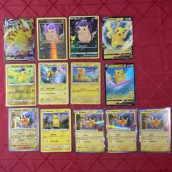 Pokemon Damaged Pikachu Card Lot of 13 Cards Please See Pictures for Condition - Image 1