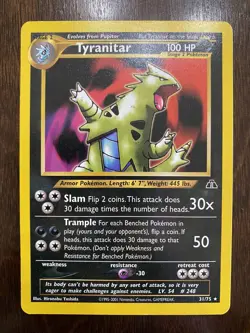 Pokemon TYRANITAR Card NEO DISCOVERY Set 31/75 Non-Holo RARE LP+ - Image 1
