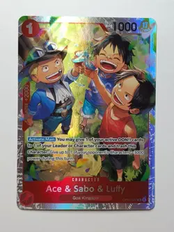 Ace Sabo Luffy OP13-110 Holo Super Rare One Piece TCG Game Card NM - Image 1