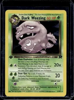 Pokemon Cards: Team Rocket 1st Edition Rare: Dark Weezing 31/82 - Image 1