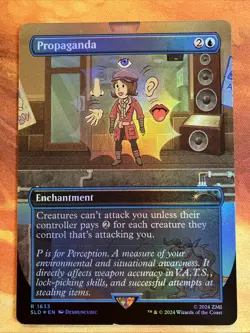 MTG Rainbow Foil Borderless Propaganda SLD: X FalloutR: S.P.E.C.I.A.L.!! - Image 1