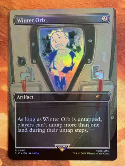 MTG Rainbow Foil Borderless Winter Orb SLD: X FalloutR: Vault Boy!! - Image 1