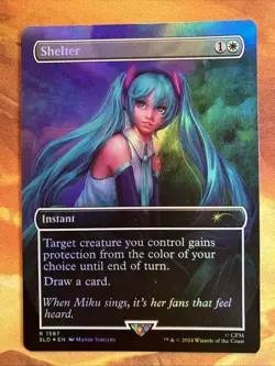 MTG Rainbow Foil Borderless Shelter SLD: X Hatsune Miku: Sakura Superstar - Image 1