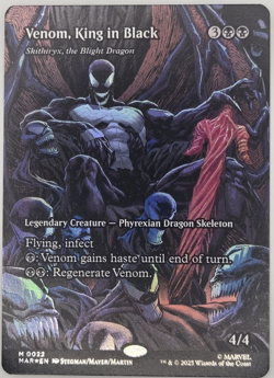 MTG Marvel's Spider-Man Borderless Foil Venom, King in Black (NM) - Image 1