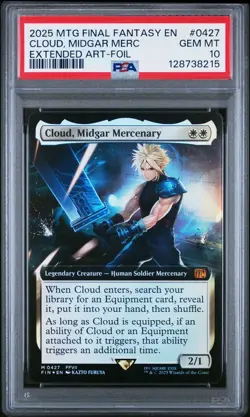 2025 MTG FINAL FANTASY EXTENDED ART FOIL #0427 CLOUD, MIDGAR MERCENARY PSA 10 - Image 1