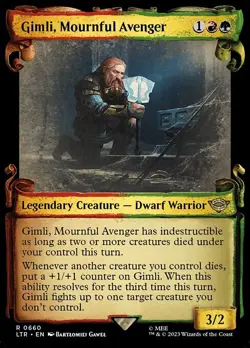 MTG GIMLI, MOURNFUL AVENGER 660 FOIL EXC GIMLI, VENDICATORE ADDOLORATO LTR X EN - Image 1