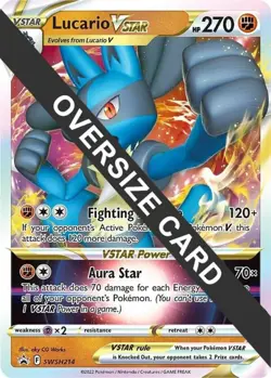 Moderately Played, English Pokemon Holo Lucario VSTAR - SWSH214 - Oversized Pro - Image 1