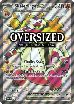 Moderately Played, English Pokemon Holo Skeledirge ex - SVP081 - Oversized Promo - Image 1