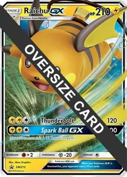 Lightly Played, English Pokemon Holo Raichu GX - SM213 - Oversized Promo Pokemo - Image 1