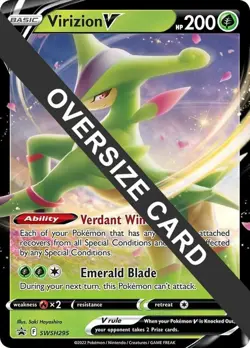 Lightly Played, English Pokemon Holo Virizion V - SWSH295 - Oversized Promo Pok - Image 1